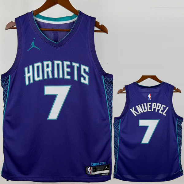 2022-23 HORNETS KNUEPPE #7 Purple Top Quality Hot Pressing NBA Jersey (Trapeze Edition) 飞人版