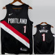 2025-26 Trail Blazers MORANT #1 Black Top Quality Hot Pressing NBA Jersey (V领)