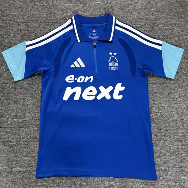 2026-27Nottingham Forest Blue Polo Short Sleeve (半拉链)