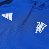2026-27 Man Utd Fancy blue Half Pull Tracksuit (半拉链)