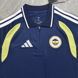 2026-27 Fenerbahce Royal blue Polo Short Sleeve (半拉链)