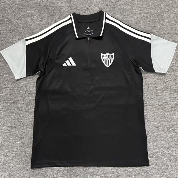 2026-27 Sevilla Black Polo Short Sleeve (半拉链)