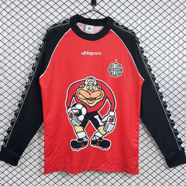 2002 Club Olimpia Red Goalkeeper Long Sleeve Retro Soccer Jersey (长袖)