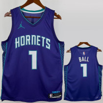 2022-23 Hornets BALL #1 Purple Top Quality Hot Pressing NBA Jersey (Trapeze Edition) 飞人版