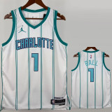 Hornets BALL #1 White Top Quality Hot Pressing NBA Jersey (Trapeze Edition) 飞人版