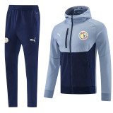 2026-27 Senegal Blue grey Hoodie Jacket Tracksuit #01