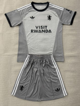 2026-27 Aston Villa Grey Goalkeeper Kids Soccer Jersey