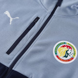 2026-27 Senegal Blue grey Hoodie Jacket Tracksuit #01