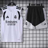2026-27 RMA White grey Tank top and shorts suit