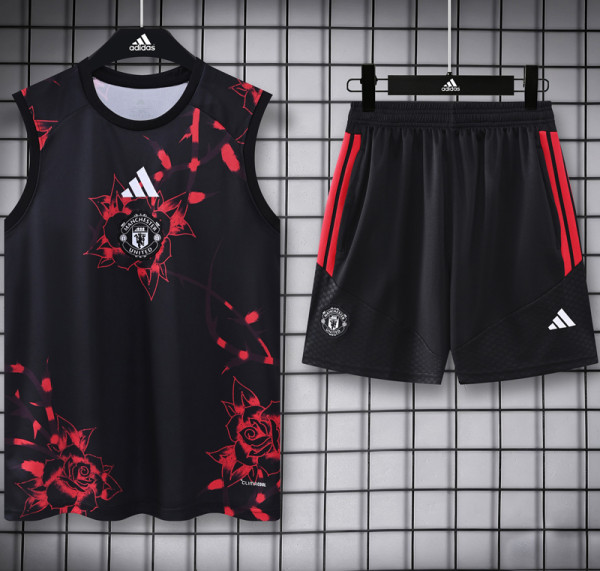 2026-27 Man Utd Black Tank top and shorts suit
