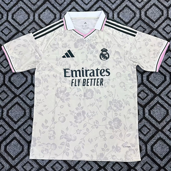 2026-27 RMA Beige Special Edition Fans Training Shirts (绿三杠)