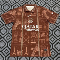2026-27 PSG Brown Special Edition Fans Training shirts (白广告)