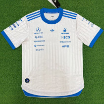 2026 Mercedes White T-Shirts Racing Suit (Slim-fit style)圆领球员