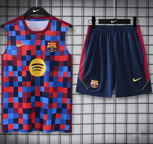 2026-27 BAR Red blue Tank top and shorts suit