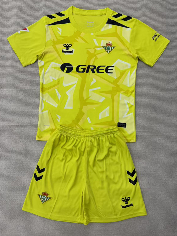 2026-27 Real Betis Yellow Goalkeeper Kids Soccer Jersey