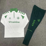 2026-27 Real Betis White Half Pull Tracksuit (Pants Have Pocket)(半拉链)