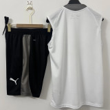 2026-27 Valencia White Tank top and shorts suit (背心短裤)