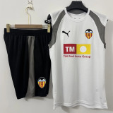2026-27 Valencia White Tank top and shorts suit (背心短裤)