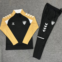 2026-27 Malaga Black Half Pull Tracksuit (Pants Have Pocket)(半拉链)