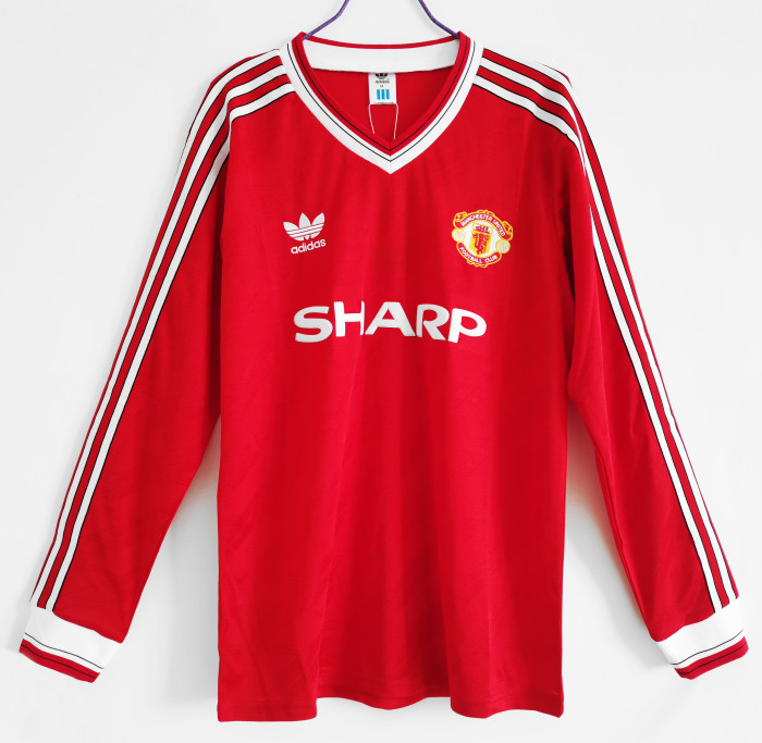 Manchester United 1986 home retro shirt long sleeve