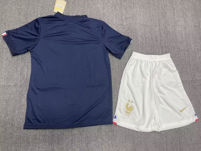 France Nation team 2022/2023 home full set kit (Adult and Kids)  Mbappe