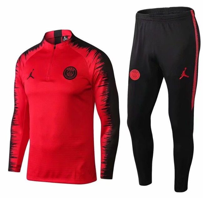 Paris Saint-Germain PSG 2018/2019 1/4 zipper retro tracksuit red
