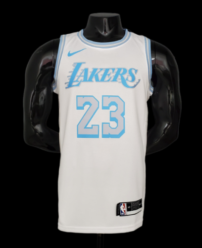 Lakers NBA City version jersey shirt white James  23