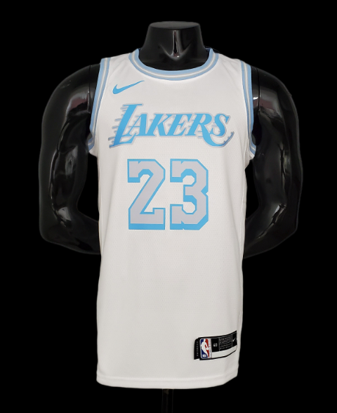 Lakers NBA City version jersey shirt white James  23