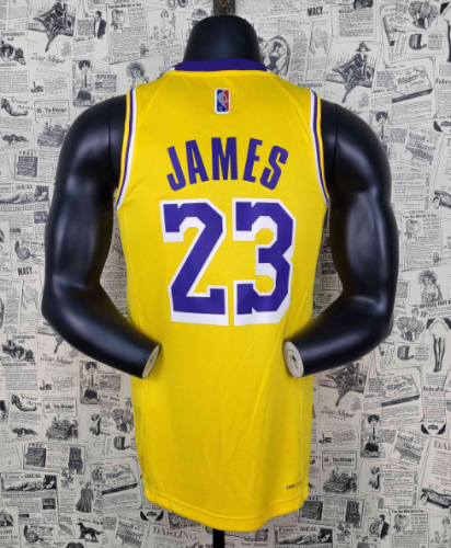 Lakers NBA jersey shirt 75th Anniversary Edition yellow James  23