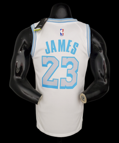 Lakers NBA City version jersey shirt white James  23
