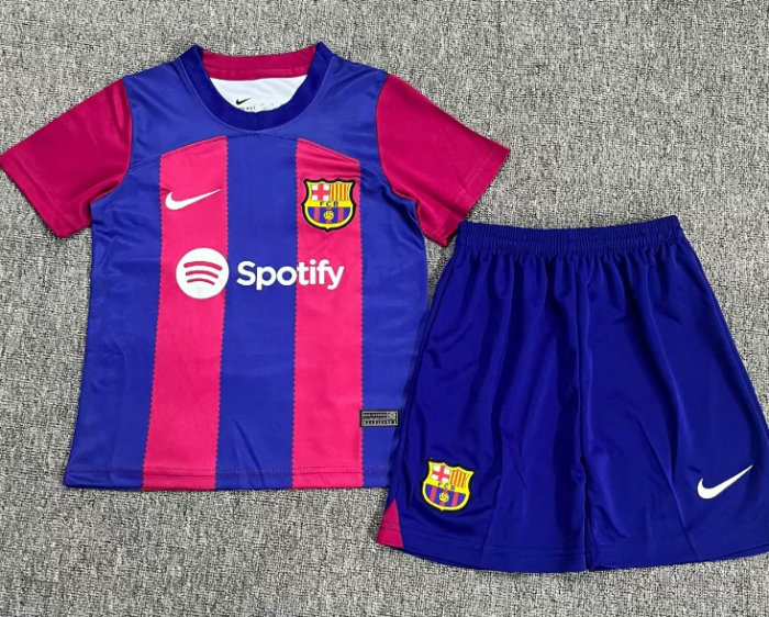 Barcelona 2023/2024 home full set kit (Adult and Kids)