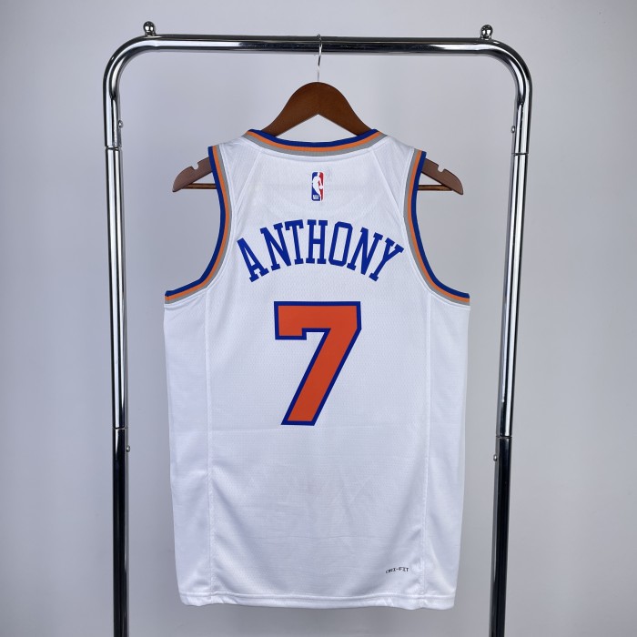 New York Knicks NBA  Shirt 2023 Season White Anthony 7