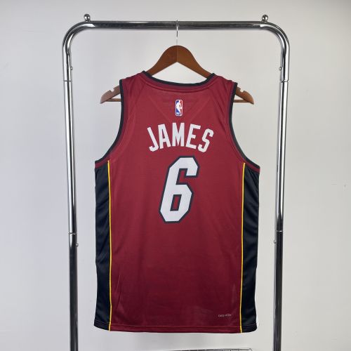 Miami Heat NBA Shirt 2023 season red JAMES 6