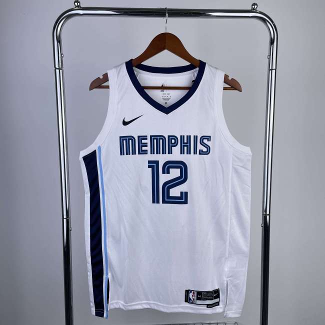 Memphis Grizzlies NBA Shirt 2023 Season White MORANT 12