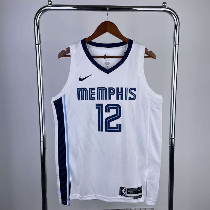 Memphis Grizzlies NBA Shirt 2023 Season White MORANT 12