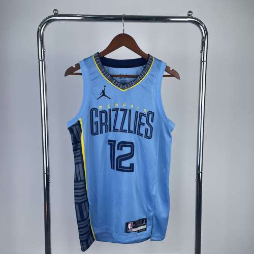 Memphis Grizzlies NBA Shirt 2023 Season Blue MORANT 12