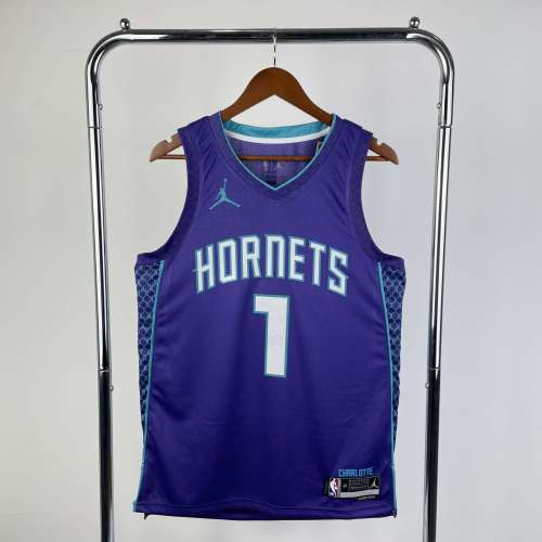 Charlotte Hornets NBA Shirt 2023 season Purple  BALL 1