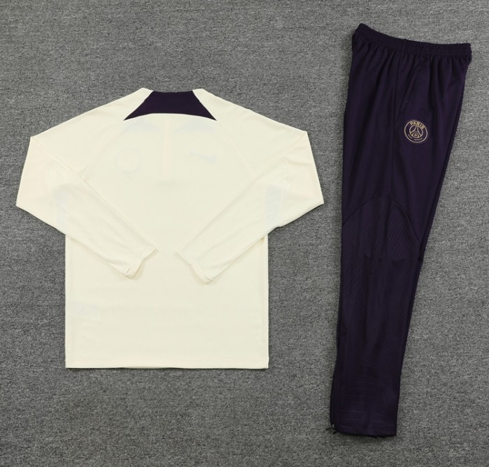 PSG Paris Saint-Germain 2023/2024 1/4 zipper NK tracksuit light yellow