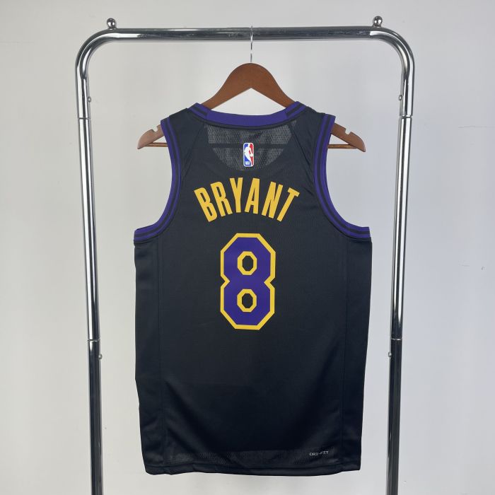 Lakers NBA Shirt 2026 Season City Version Black BRYANT 8