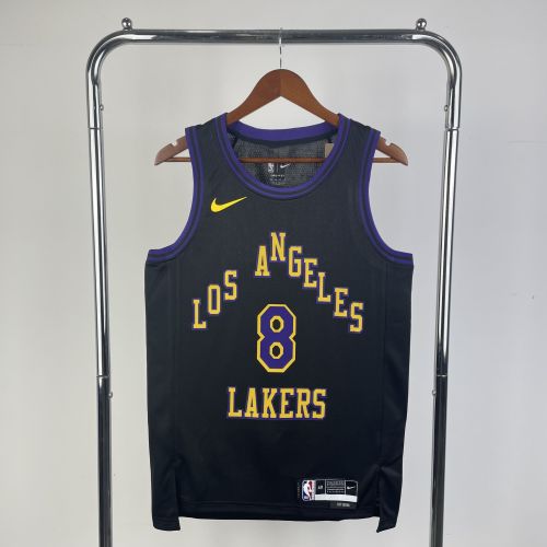 Lakers NBA Shirt 2026 Season City Version Black BRYANT 8
