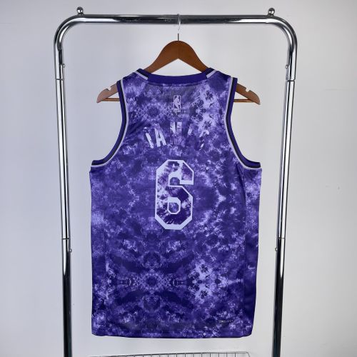 Lakers NBA Shirt 2023 Season Honorary edition Purple James 6
