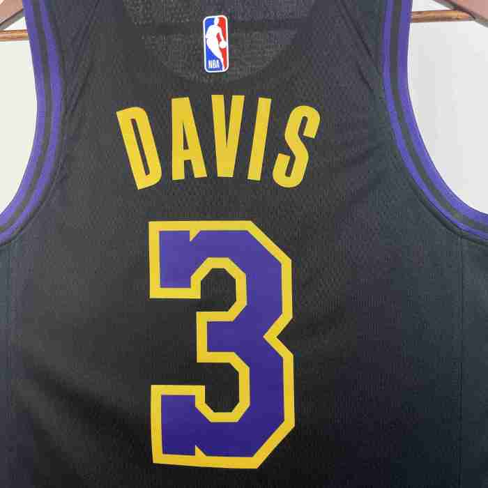 Lakers NBA Shirt 2026 Season City Version Black DAVIS 3