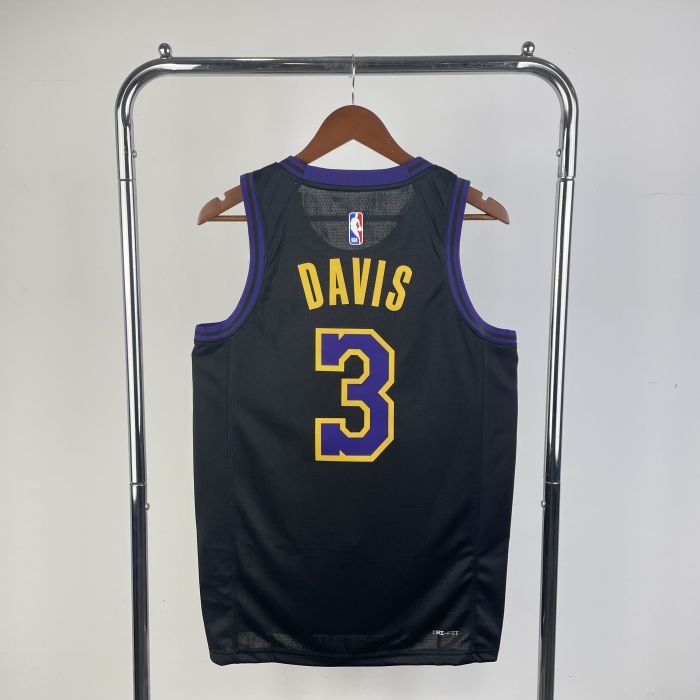 Lakers NBA Shirt 2026 Season City Version Black DAVIS 3