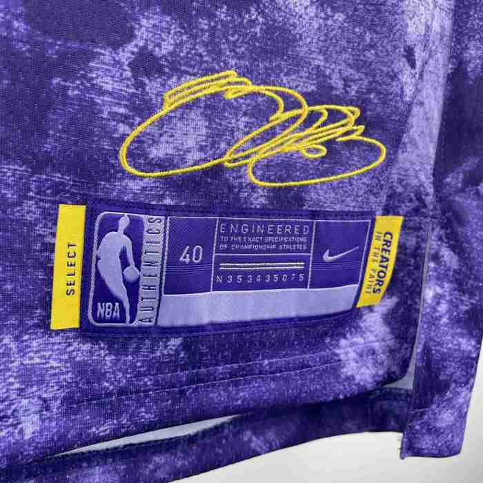 Lakers NBA Shirt 2023 Season Honorary edition Purple James 6