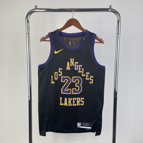 Lakers NBA Shirt 2026 Season City Version Black James 23