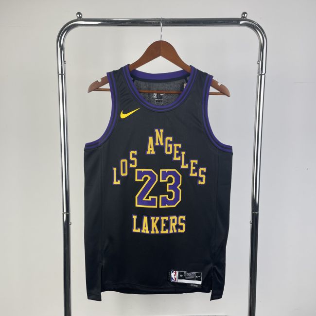 Lakers NBA Shirt 2026 Season City Version Black James 23