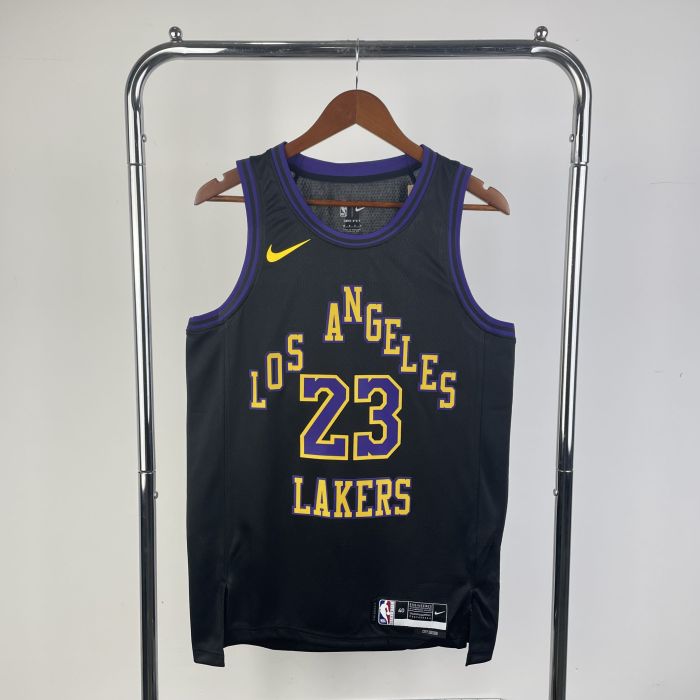 Lakers NBA Shirt 2026 Season City Version Black James 23