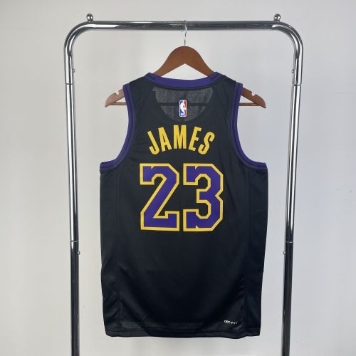 Lakers NBA Shirt 2026 Season City Version Black James 23