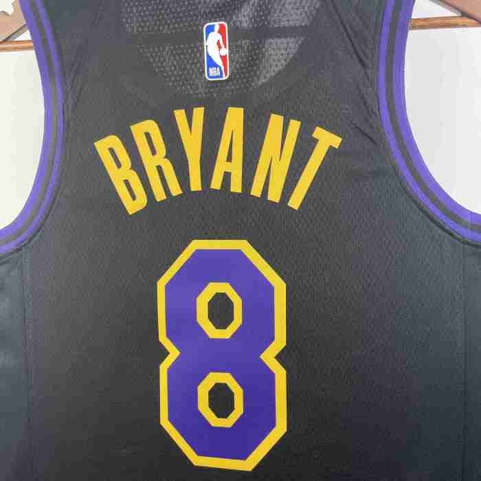 Lakers NBA Shirt 2026 Season City Version Black BRYANT 8