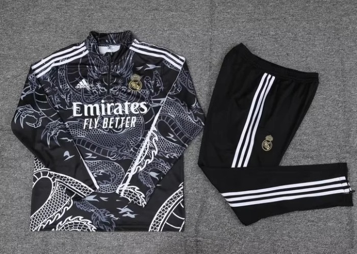 Real Madrid 2023/2024 1/4 zipper tracksuit Dragon black